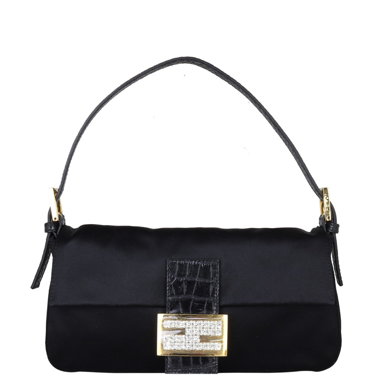Fendi Handbag Baguette Crystal Embellished Bag Shoulder Bag