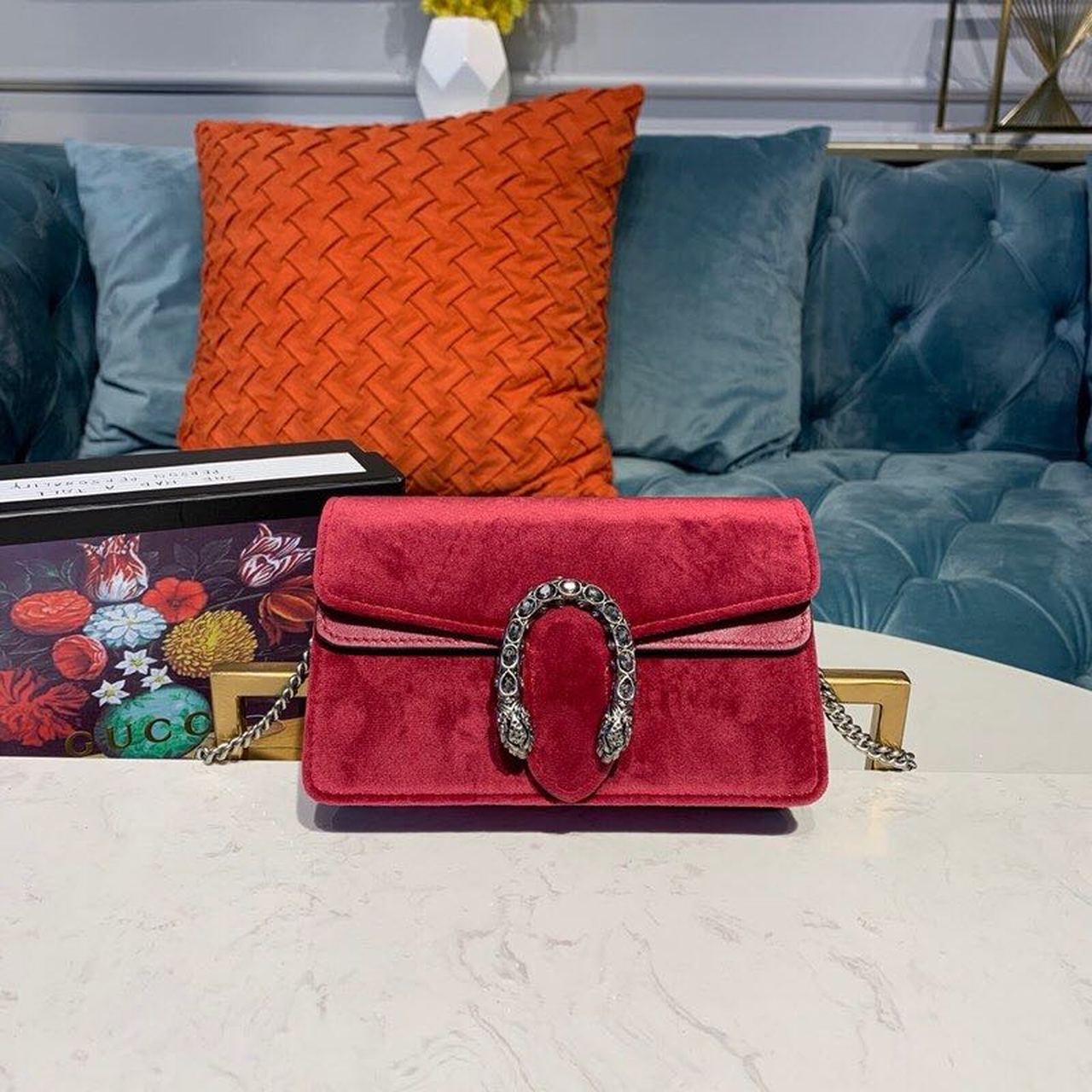 gg Dionysus gg Super Corduroy Red Mini Bag