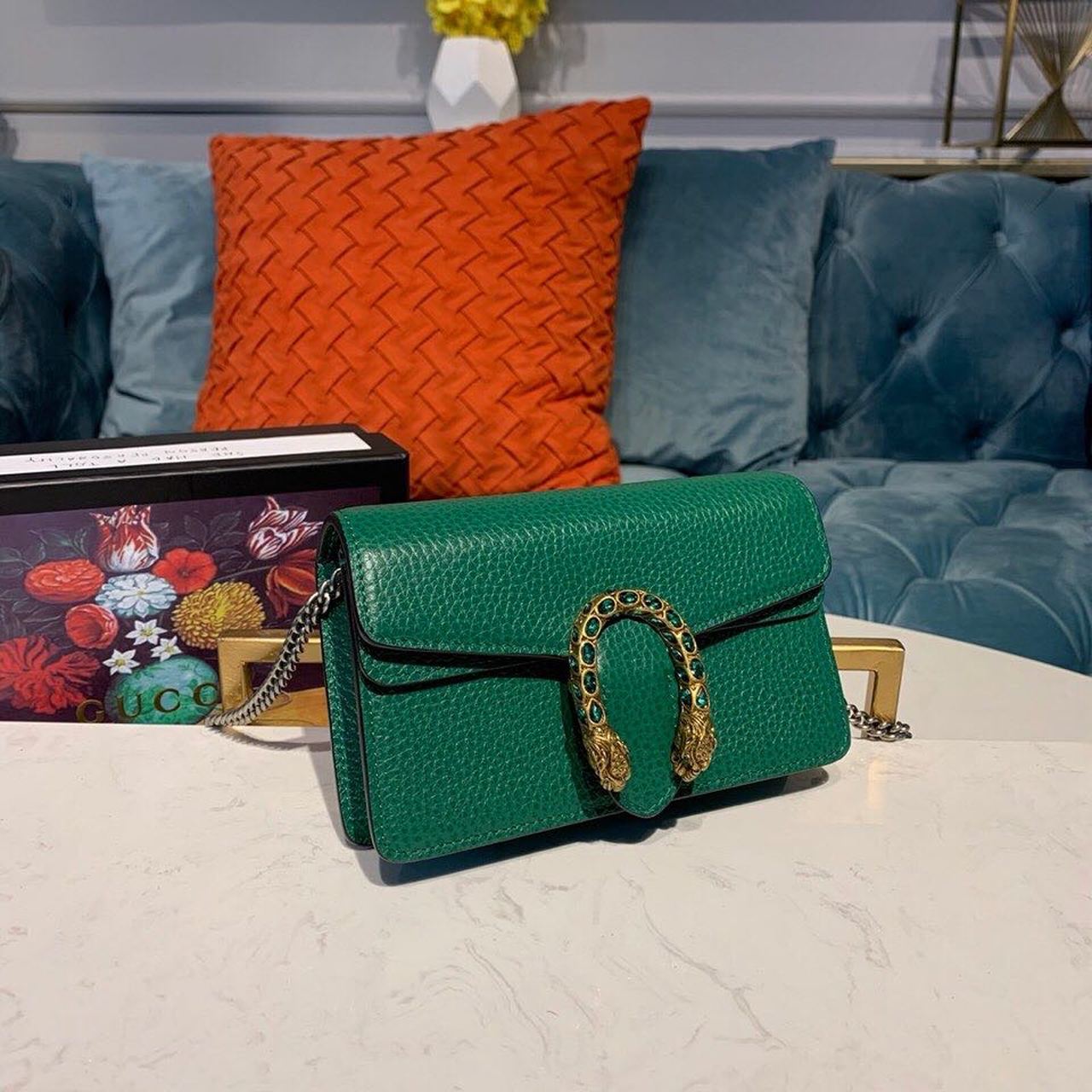 gg Dionysus Super Emerald Metal-Free Green Mini Bag