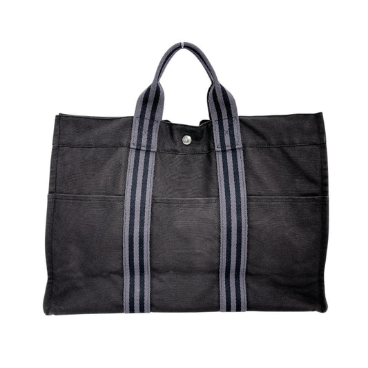 Hermes Tote Bag Business Bag Classic Popularity Fool Toemm Canvas Black