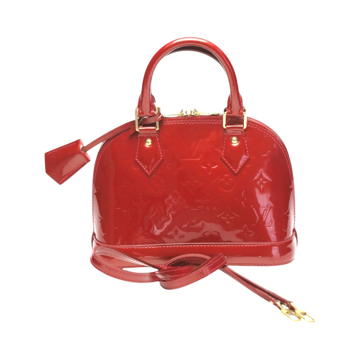 Louis Vuitton M90174 Vernis 2WAY Alma BB Monogram Red Handbag