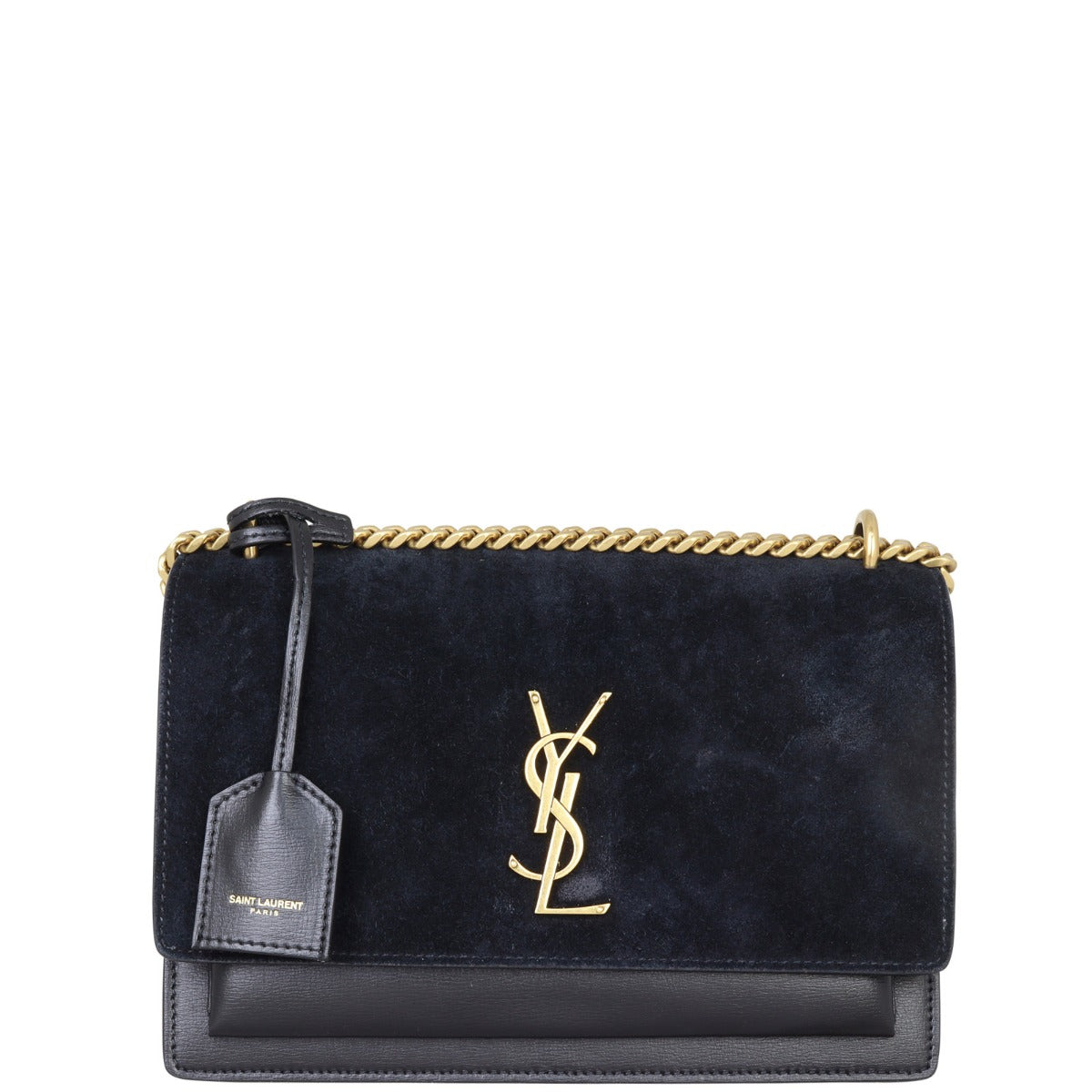 YSL Saint Laurent Sunset Crossbody Bag Suede Medium
