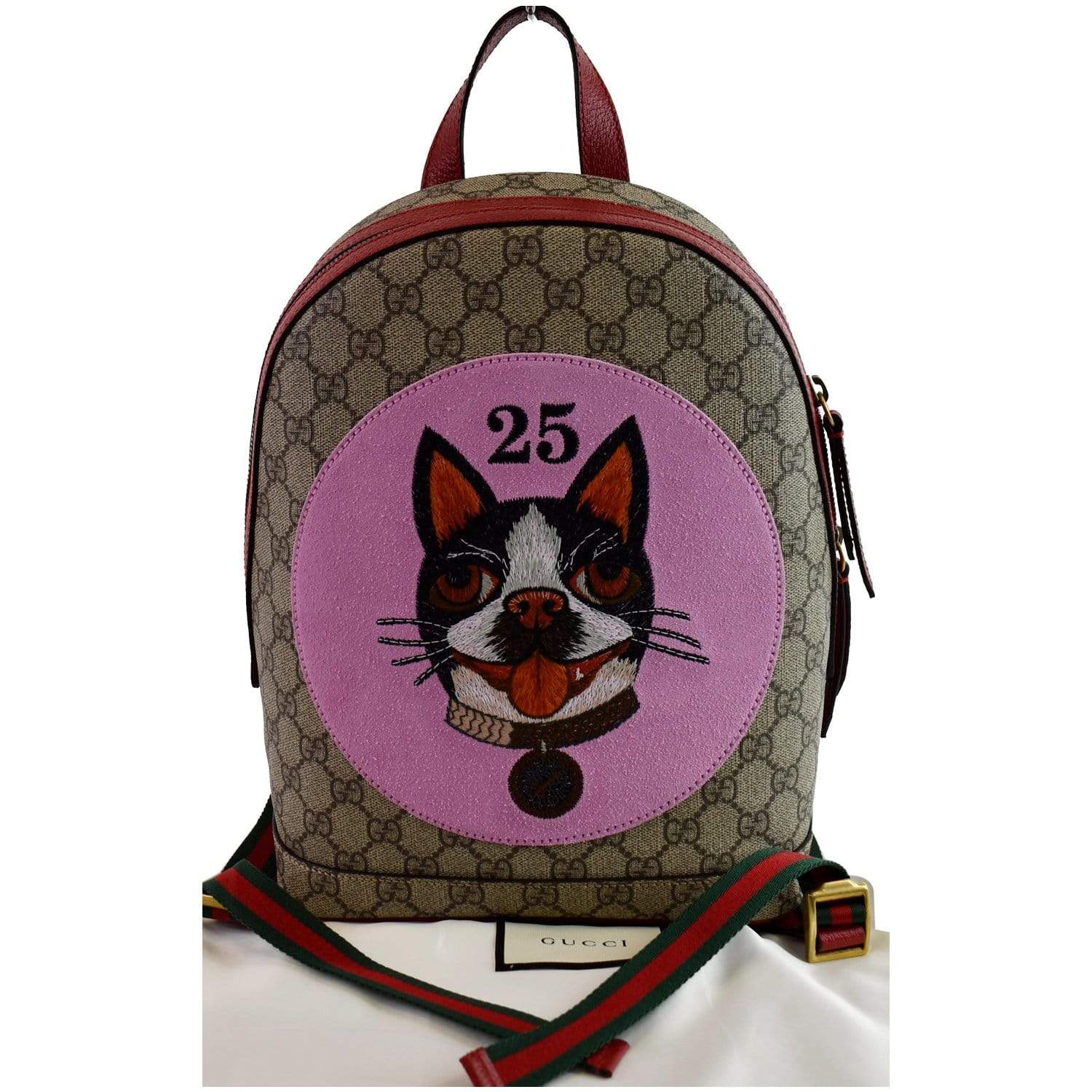 Gucci Bosco Supreme Backpack Bag Canvas Beige