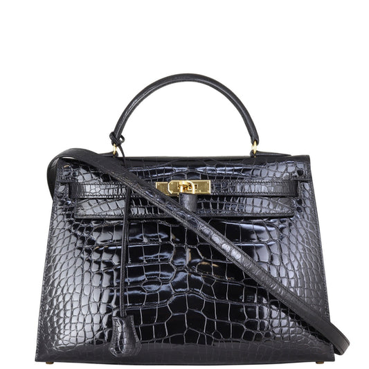 Hermes Kelly Sellier Alligator Crossbody Bag