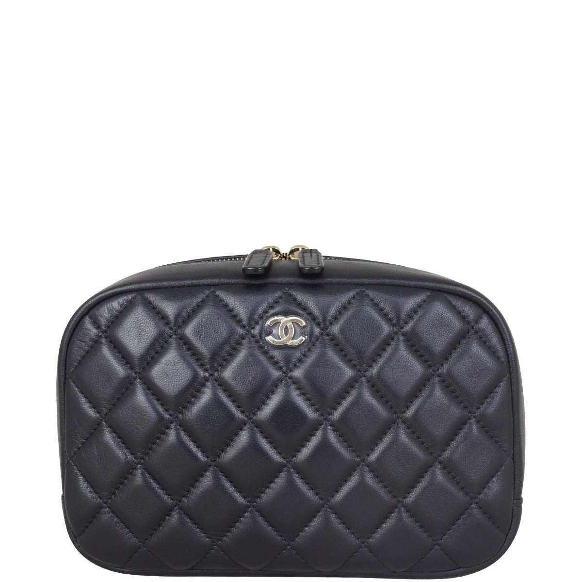 Chanel Cosmetic Case Handbag Quilted Black