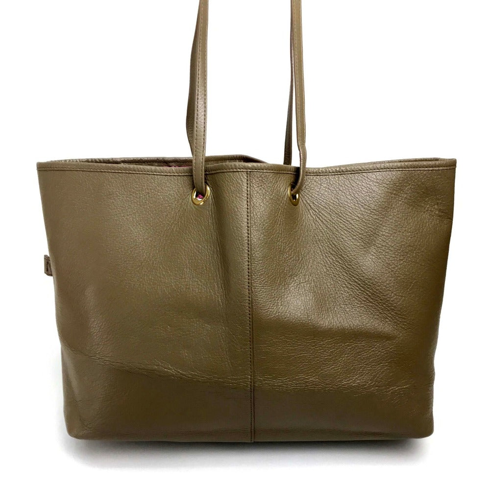 YSL Saint Laurent Yves Tote Bag Charcoal Type Neo Double Reversible Leather Gray