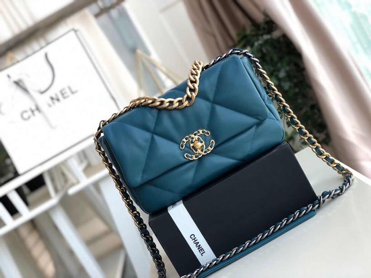 Chanel Teal Crossbody Bag