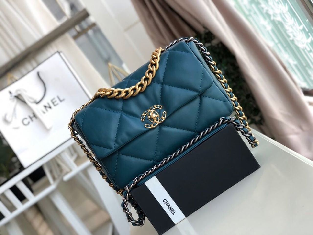 Chanel Teal Large Crossbody Bag