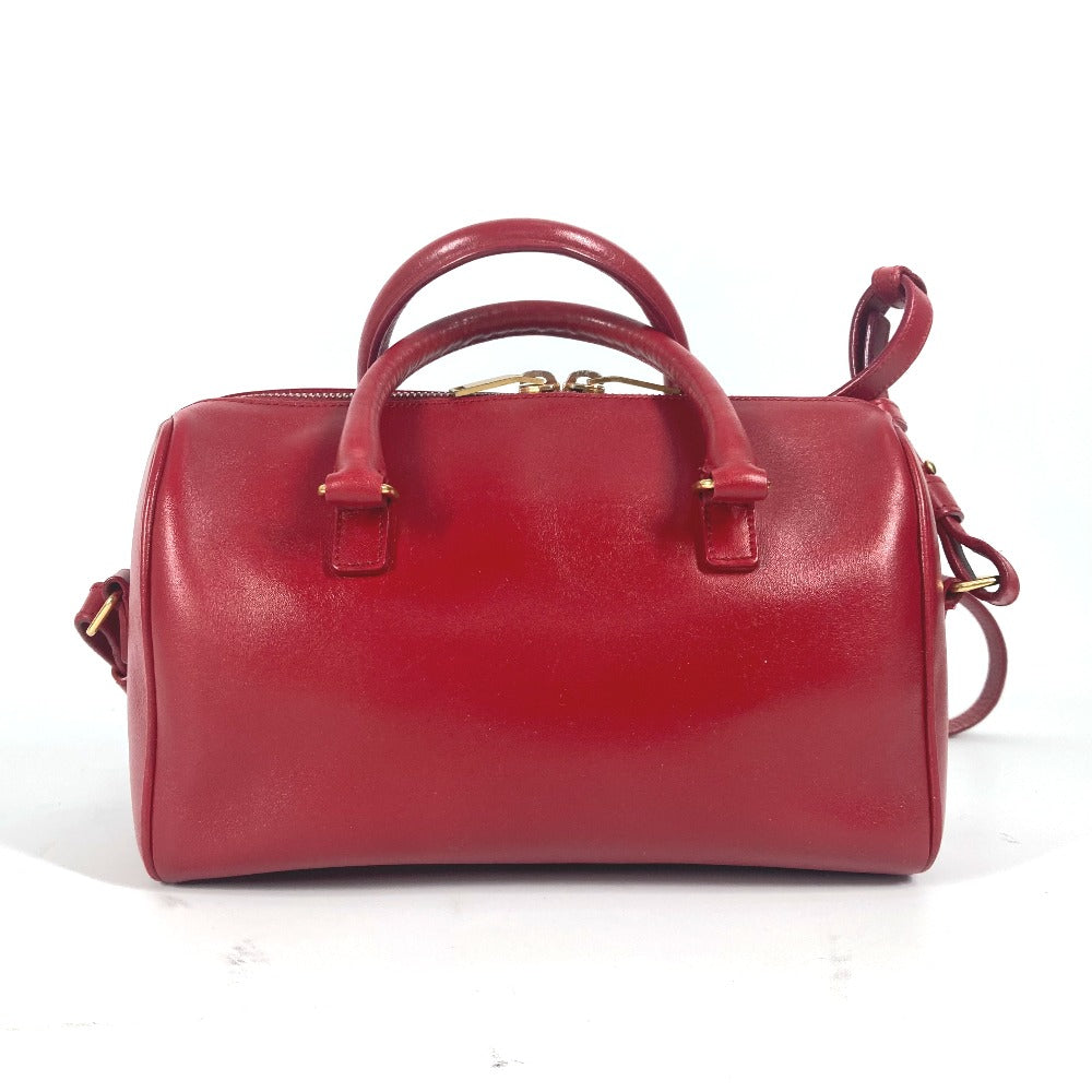 YSL Saint Laurent Yves Handbag Duffle Women Leather Red Baby Travel Bag