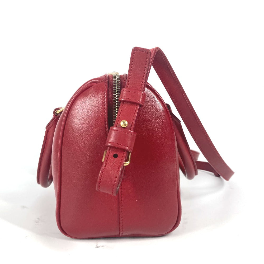 YSL Saint Laurent Yves Handbag Duffle Women Leather Red Baby Travel Bag