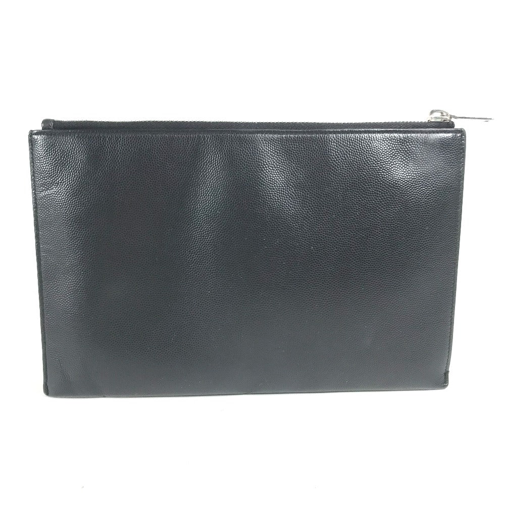 Saint Paris Clutch Bag Pouch Bag Mens Leather Black