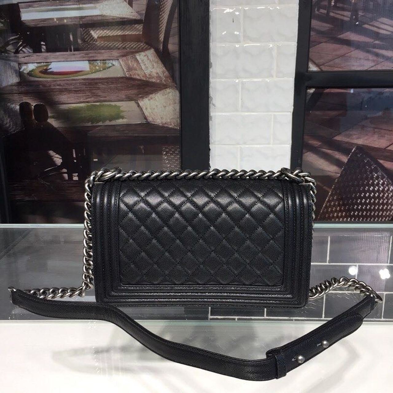 CHL Boy Hardware , 9.8in Black Silver Crossbody Bag 3