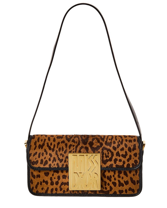 Dior Handbag Miss Haircalf & Shoulder Bag Leather Brown
