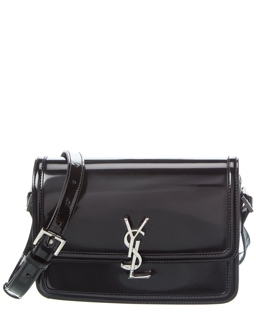 YSL Saint Laurent Solferino Shoulder Bag 4 Leather Black Medium
