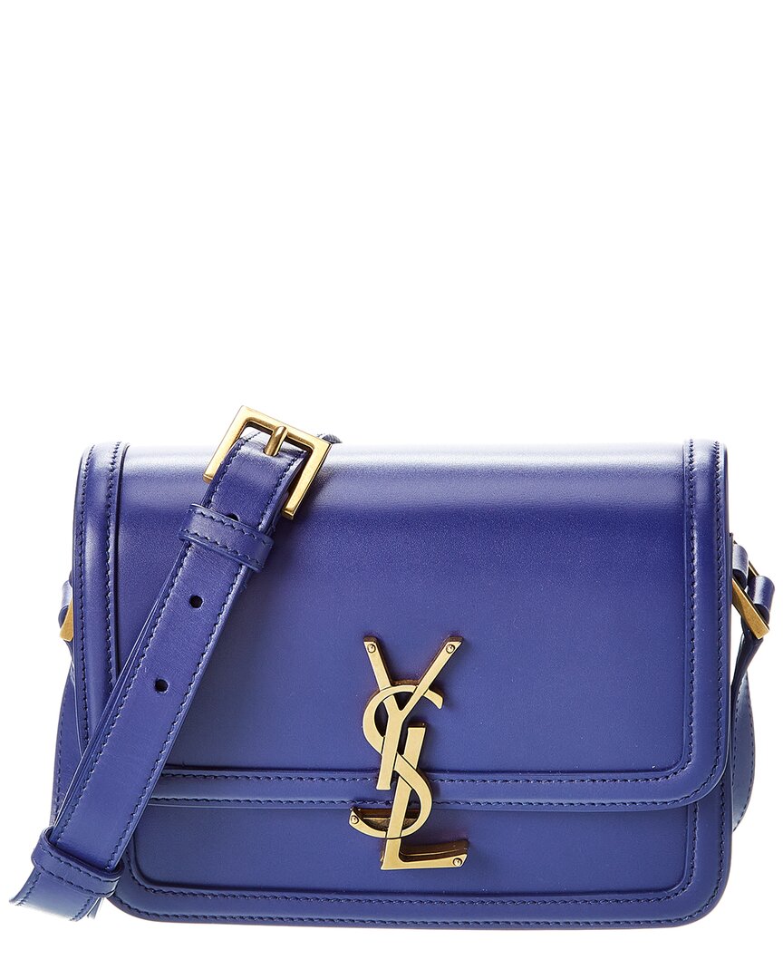 YSL Saint Laurent Solferino Box Satchel Leather Blue Small Satchel Bag