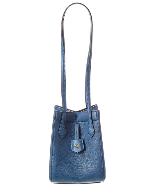 Fendi Handbag Origami Shoulder Bag 2 Leather Blue Mini