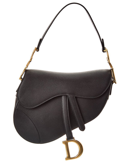 Dior Handbag Dnu Saddle Shoulder Bag Leather Black Medium