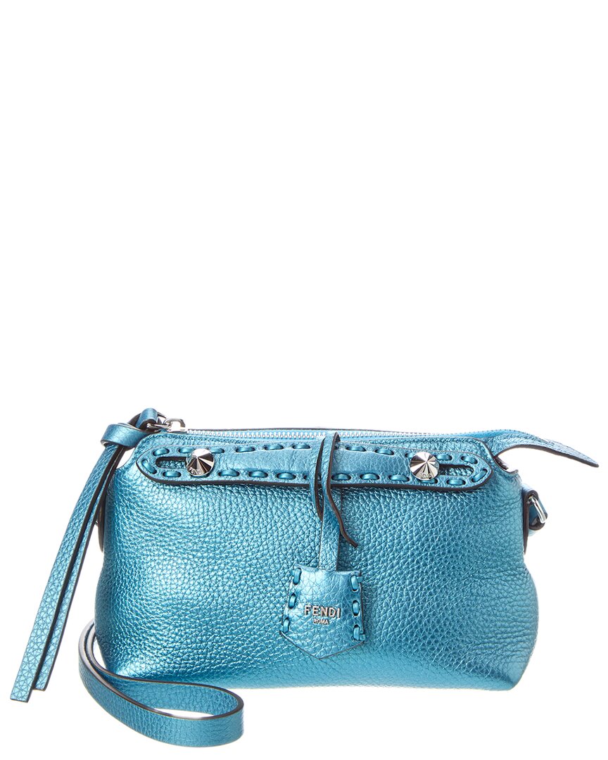 Fendi Handbag By The Way Selleria Satchel 5 Leather Blue Mini Satchel Bag