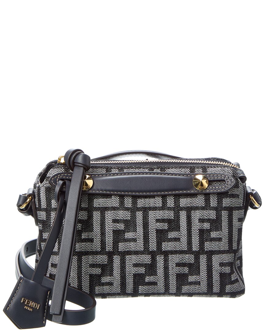 Fendi Handbag By The Way Soft Ff & Satchel Leather Denim Blue Satchel Bag Denim Leather Satchel