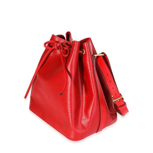 Louis Vuitton Epi Petit Noé Leather Red Handbag