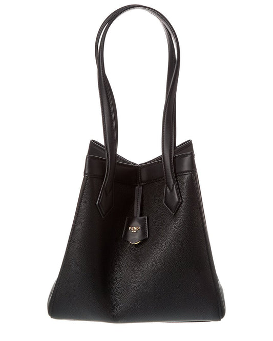 Fendi Handbag Origami Tote 2 Leather Black Medium Tote Bag