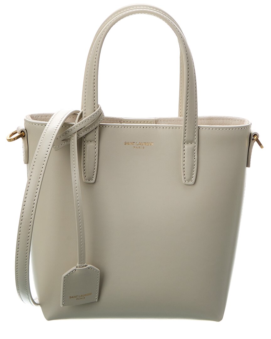YSL Saint Laurent Shopping Tote 2 Leather White Mini Tote Bag