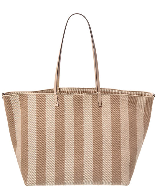 Fendi Handbag Roll Ff & Tote 5 Leather Canvas Gray Tote Bag