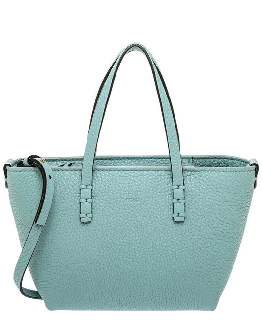 Fendi Handbag Roll Tote Leather Blue Mini Tote Bag