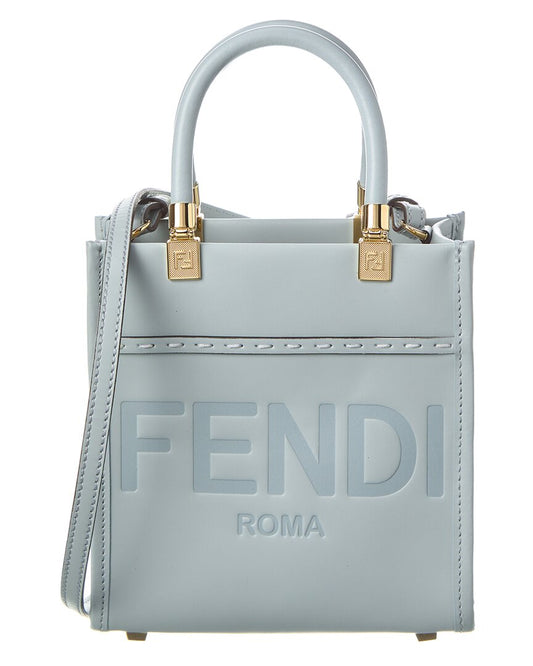 Fendi Handbag Sunshine Tote Leather Gray Mini Tote Bag