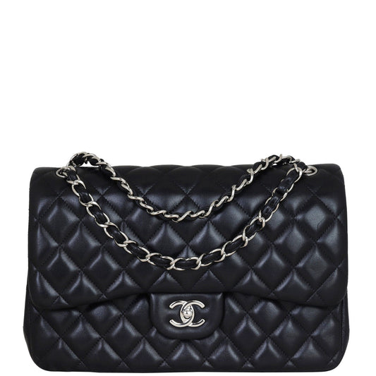 Chanel Classic Double Jumbo Lambskin STH Handbag Black Flap