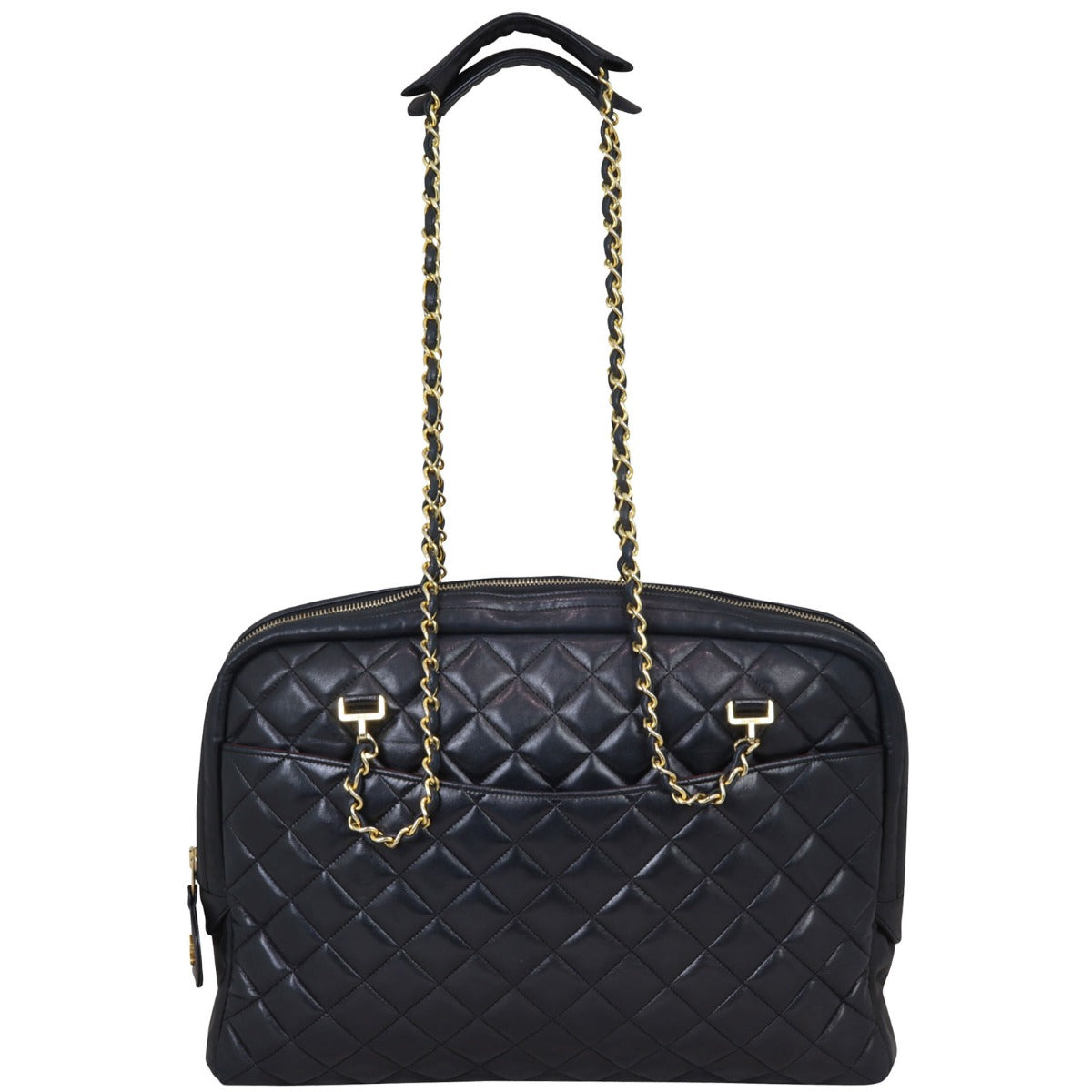 Chanel Lambskin Tote Quilted Tote Bag