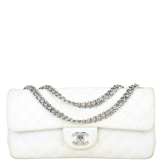 Chanel East-West Bag White Flap Handbag