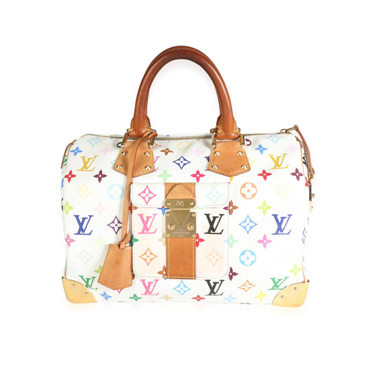 Louis Vuitton Multicolore Speedy 30 Monogram White Handbag