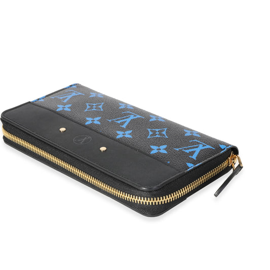Louis Vuitton & Zippy Monogram Canvas Black Blue Wallet Case