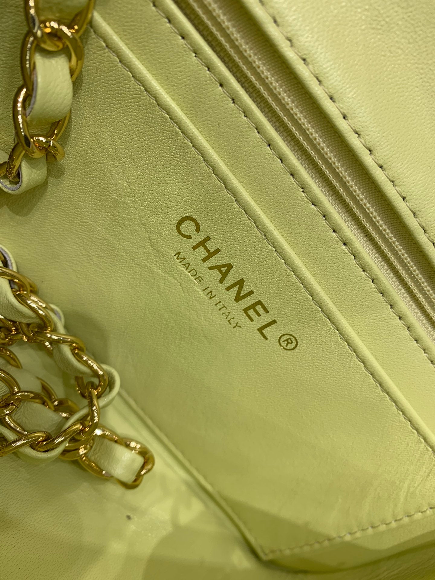 CHLMini Yellow Tweed 20cm 7.5in Flap Mini Bag