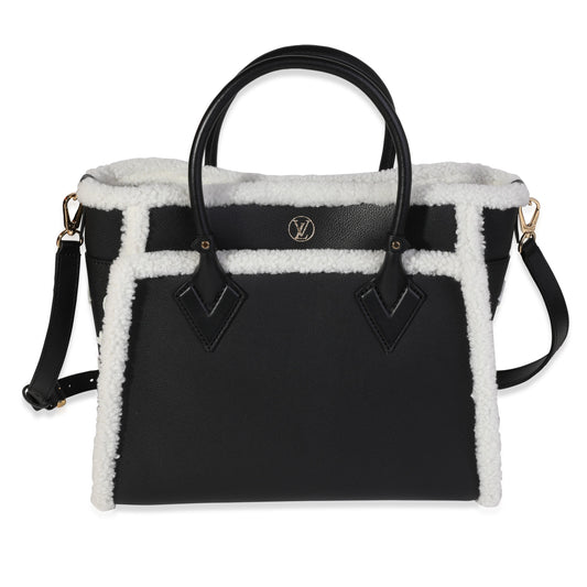 Louis Vuitton Grained & Shearling On My Monogram Calfskin Black White Handbag