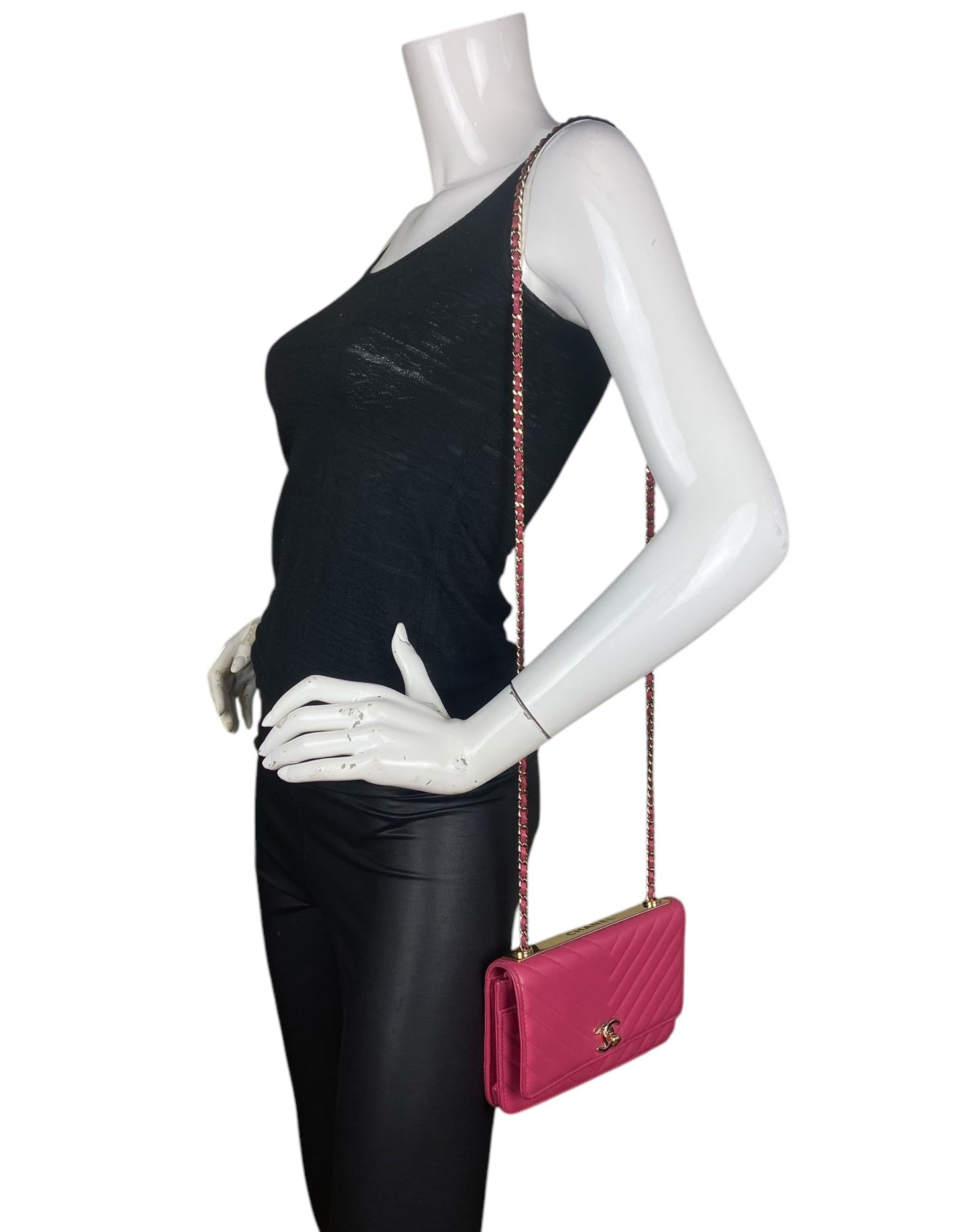 Chanel Pink Chevron Trendy CC WOC Bag