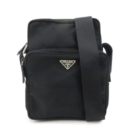 Shoulder Bag Triangle 2 Leather Nylon Black Nylon Black 2
