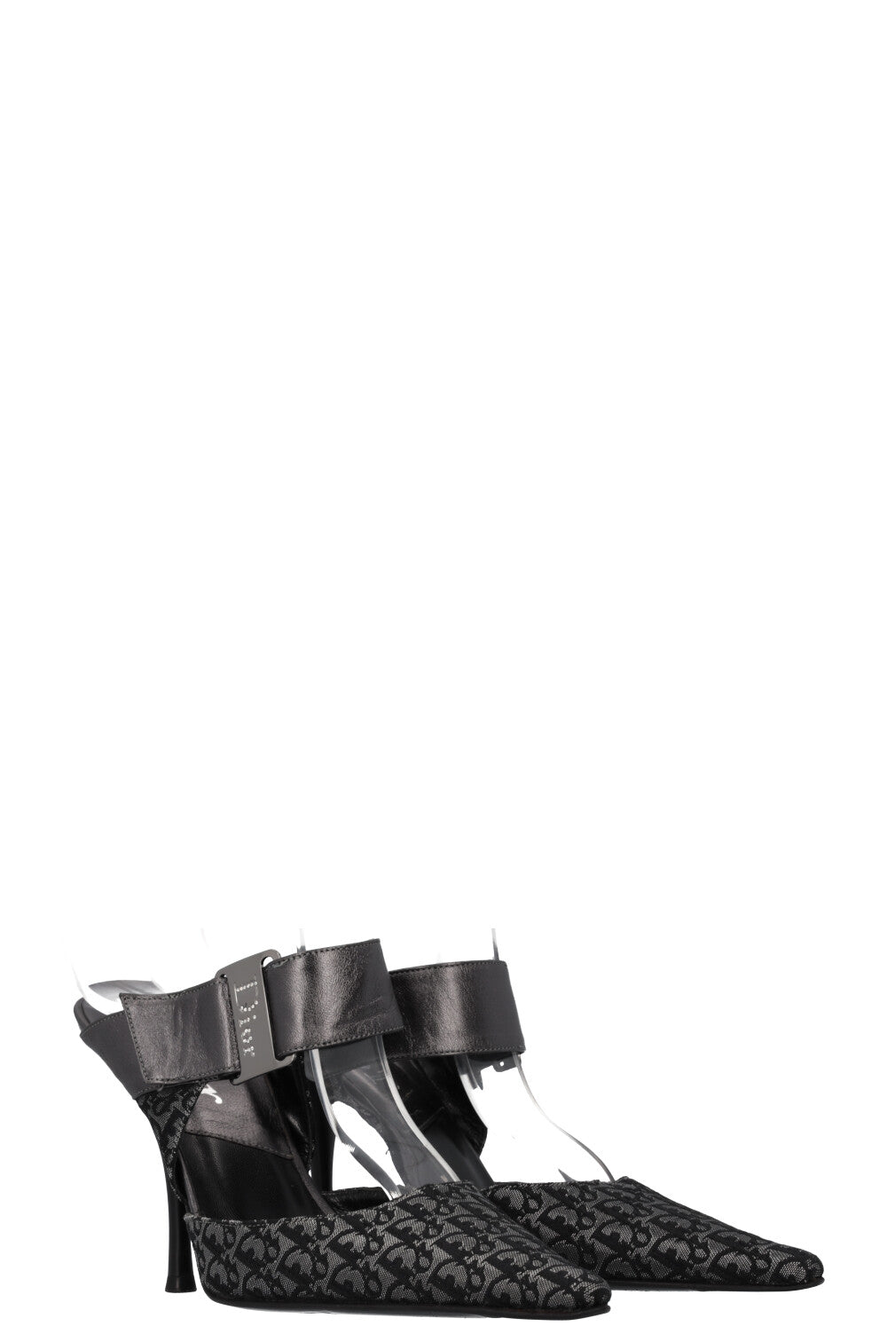 Dior Heels Oblique Black Silver Shoes