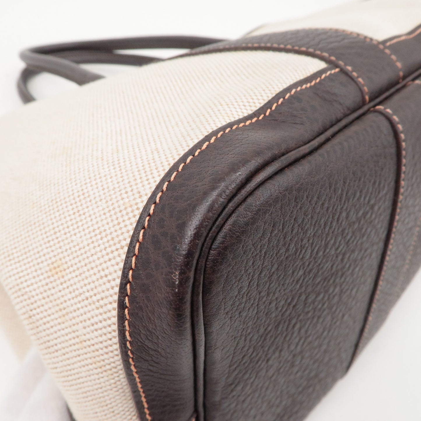 Hermes Luxury Garden Party Toile Ash Pm I Leather Beige Travel Bag