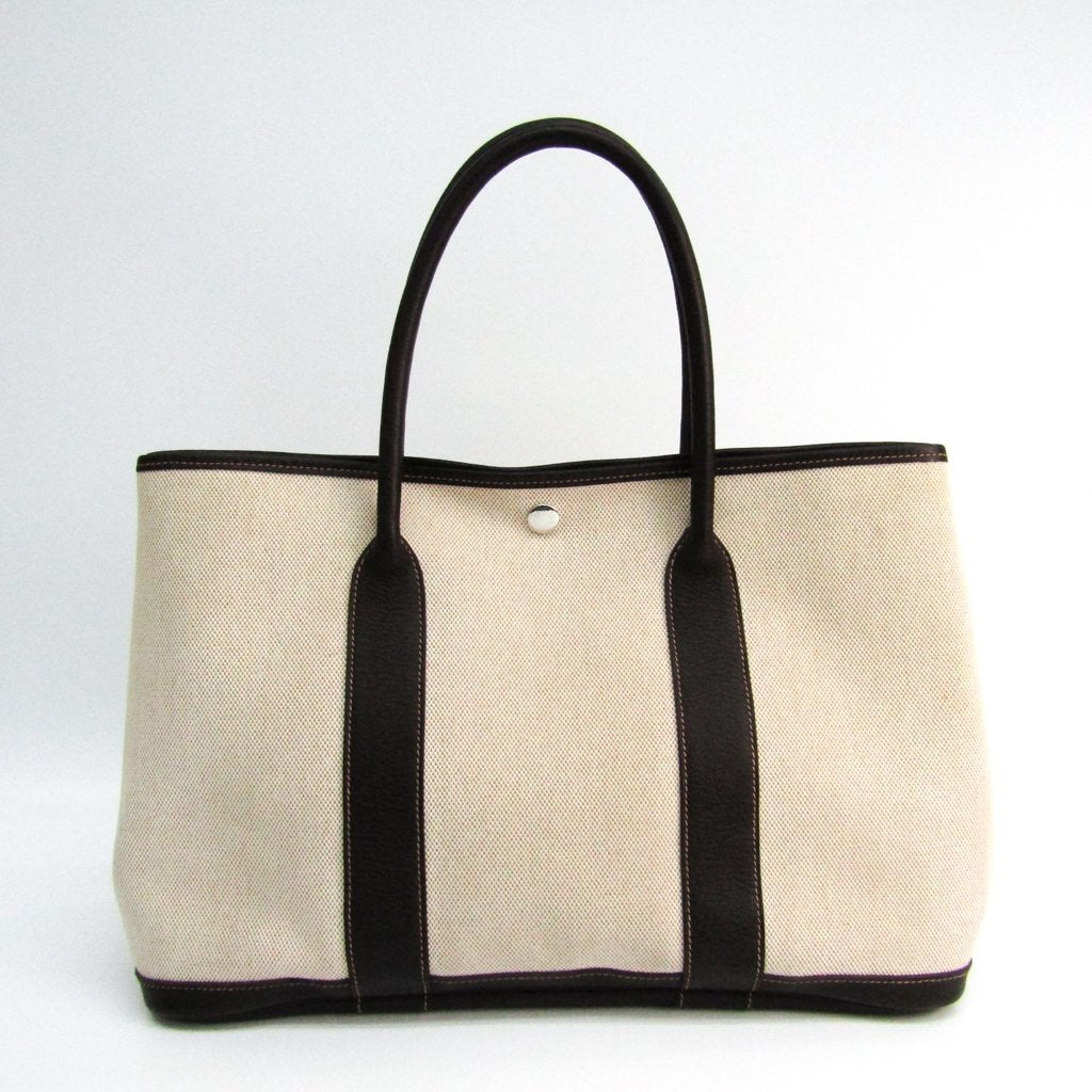 Hermes Luxury Natural Garden Party Tote ( ) Canvas Brown Tote Bag