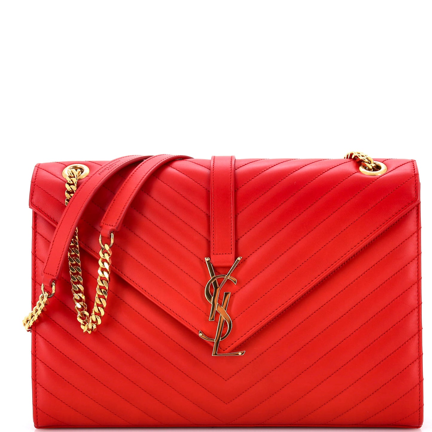 YSL Saint Laurent Saint Laurent Trending Classic Envelope Satchel Chevron Leather Matelasse Travel B