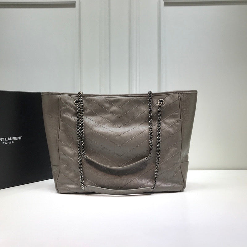 YSL Saint Laurent Niki Shopping Dark 13.8in 35cm Beige Tote Bag