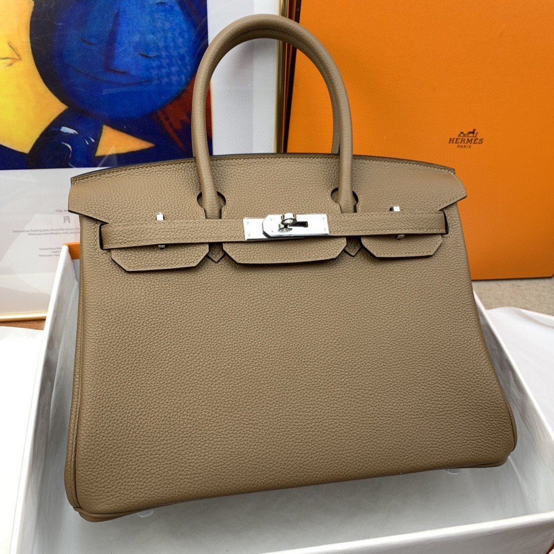 Top Quality Birkin Togo Etoupe Bag Sitop Travel Bag