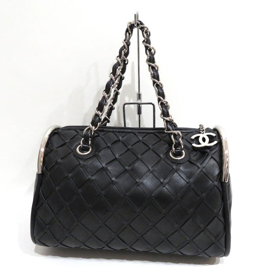 Chanel Intre Shoulder Bag A Rank Leather Black