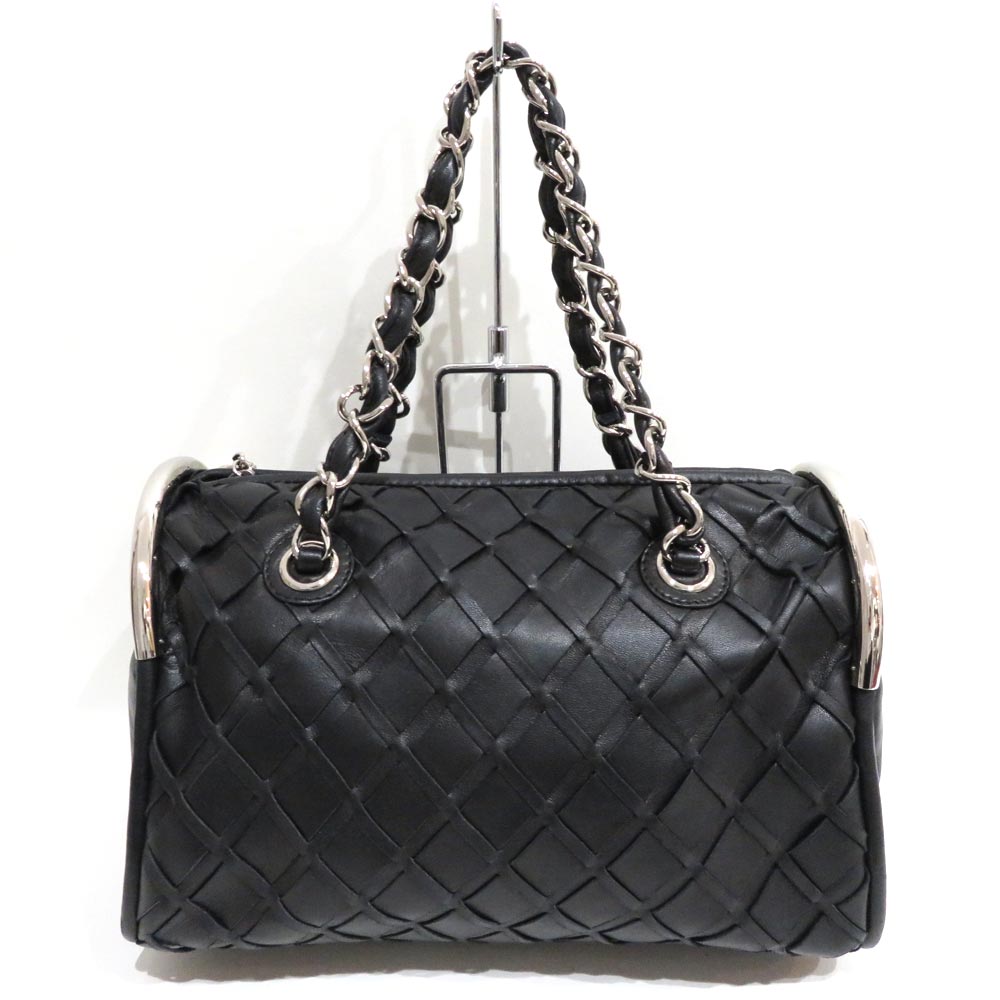 Chanel Intre Shoulder Bag A Rank Leather Black
