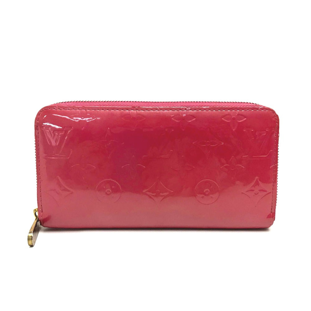 Louis Vuitton Long Purse M9147F Vernis Zip Monogram Leather Patent Pink Wallet Case