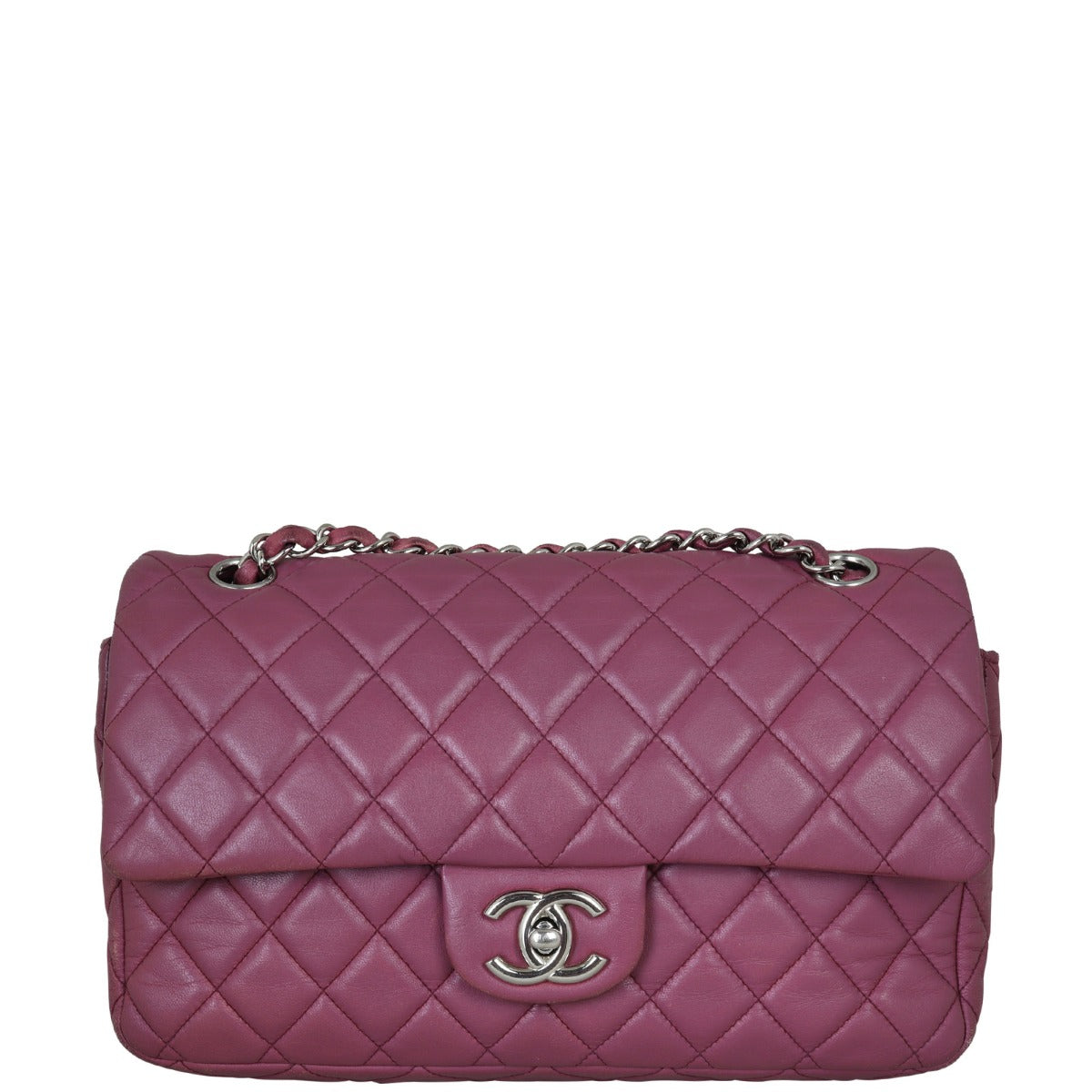 Chanel Classic Double Orchid Purple Handbag Medium Flap
