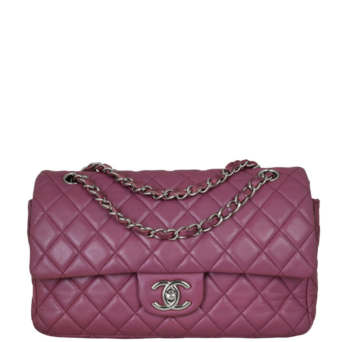 Chanel Classic Double Orchid Purple Handbag Medium Flap