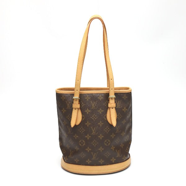 Louis Vuitton M42238 BucketPM Monogram Canvas Brown Tote Bag